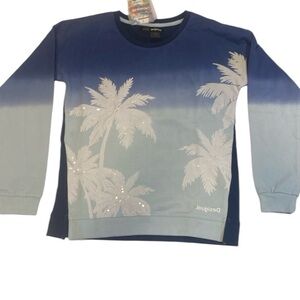 Desigual Kids Palm Trees Graphic Long Sleeve T-Shirt, Size 11-12‎